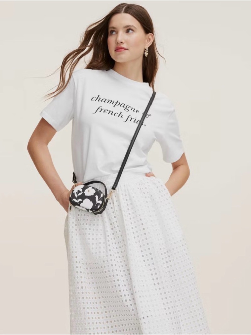 Kate Spade X Target Black & White Floral Mini Crossbody Bag 🌸
